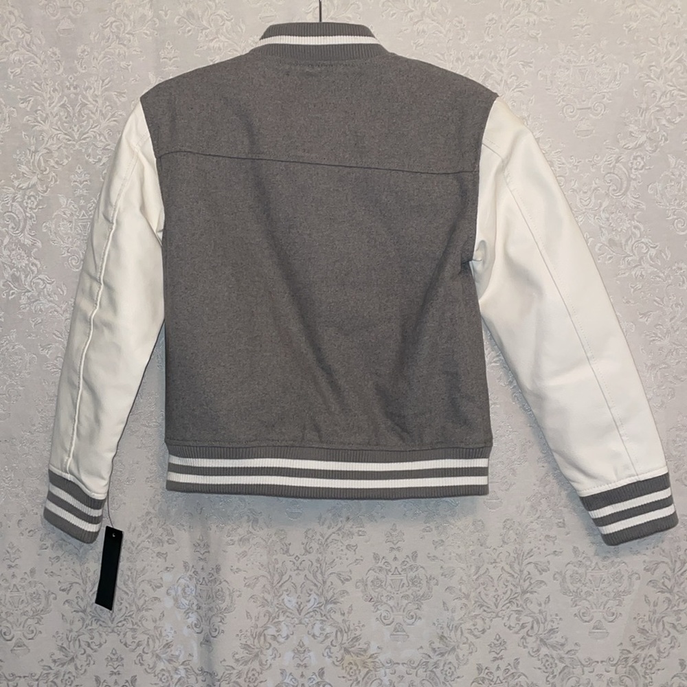 NWT XRAY Gray & White Varsity Jacket.  Size Medium. - Picture 2 of 5